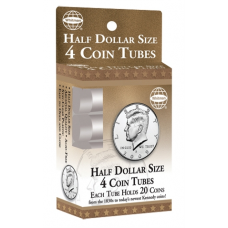 Half Dollar Size - HE Harris Round Coin Tubes - Retail Pack of 4