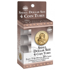 Small Dollar Size - HE Harris Round Coin Tubes - Retail Pack 4