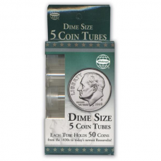 Dime Size - HE Harris Round Coin Tubes - Retail Pack of 5