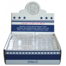 Dime Size - HE Harris Round Coin Tubes, Box of 100