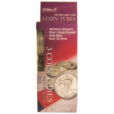 Silver Eagle Dollar - HE Harris Round Coin Tubes - Retail Pack 3