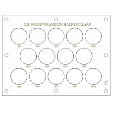 Capital Plastics - US Proof Franklin Half Dollars 1950-1963 - Wh