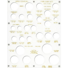 Capital Plastics - 19th Century Type Coins - 27 Slots - White