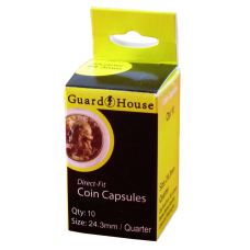 Guardhouse Round Coin Capsules - Quarter Direct fit - 10ct