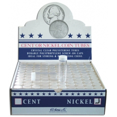 Nickel Size - HE Harris Round Coin Tubes, Box of 100