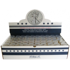 Dollar - Silver Eagle - HE Harris Round Coin Tubes, Box of 100