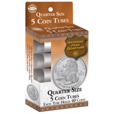 Quarter Size - HE Harris Round Coin Tubes - Retail Pack of 5