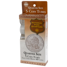 Quarter Size - HE Harris Round Coin Tubes - Retail Pack of 5