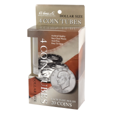 Large Dollar Size - HE Harris Round Coin Tubes - Retail Pack 4