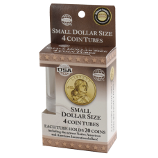 Small Dollar Size - HE Harris Round Coin Tubes - Retail Pack 4