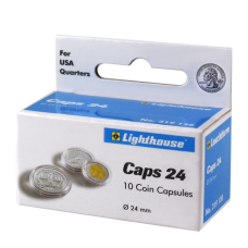 Lighthouse - 24mm - Coin Capsules - Pack of 10 Lighthouse - 24mm - Coin Capsules - Pack of 10