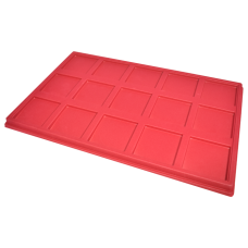 2.5x2.5 Universal Display Tray - 15 slots - Red 2.5x2.5 Universal Display Tray - 15 slots - Red