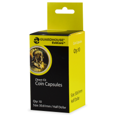 Guardhouse Round Coin Capsules - Half Dollar Direct fit 10ct