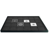 Elegant 2x2 Display Tray and Jewelry Pad - Black - 24 Slots - Guardhouse