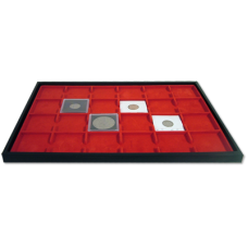 Elegant 2x2 Display Tray and Jewelry Pad - Red - 24 Slots - Guardhouse