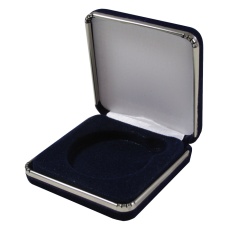 Slim Line Coin Capsule Box - Holds a L size coin capsule - Black Leatherette