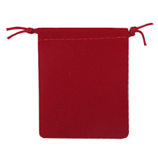 Velour Drawstring Pouch - 2.75x3.25 Red