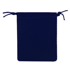 Velour Drawstring Pouch - 2.75x3.25 Navy Blue